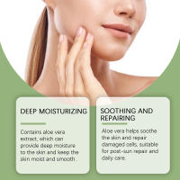 Crema Facial de Aloe Vera Reparación de Quemaduras Solar, Hidratante y Iluminador para Piel Sensible y Tirante - details 6