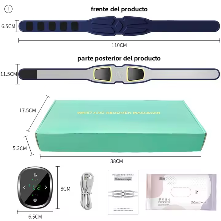 Masajeador de Cintura EMS Pulse Calentador de Barriga Plástico para Adelgazamiento Fitness - 1