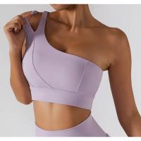 Sujetador deportivo de hombro con diseño hueco asimétrico, sujetador de Yoga, Top deportivo de alto soporte, ropa deportiva para mujer - details 11