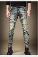 Jeans Moto Denim Vintage Azul Pantalones de Moda para Hombres de Alta Calidad con Bolsillos Elásticos Ropa de Calle de Otoño Nueva - details 3