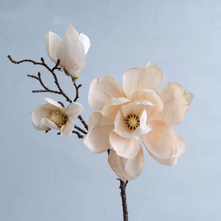 Rama de Magnolia Artificial de lujo, elegante, tacto Real, flores de orquídeas artificiales, simulación realista hecha a mano, Magnolia grande - 1