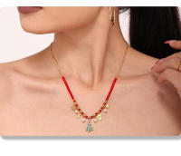 Collar de Perlas de joyería Árbol de Navidad Rojo granate de Maple inoxidable collar Colgante de Mujer encantadora collar adecuado para eventos festivos - details 4