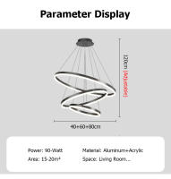 LEFANGXING Luces Colgantes LED Lámpara de Estair de Albúmino para Sala de Estar - details 13