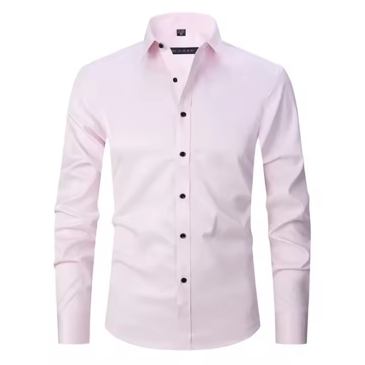 Nueva camisa social de manga larga para hombre de otoño/invierno grande 6XL de alta calidad, moda sin hierro, informal de negocios, blanco puro - 1