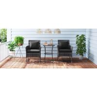 Juego de Muebles de Jardín 3 Piezas, 2 Sillones con Cojines y 1 Mesa