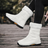Botas largas de algodón para mujer, nueva moda informal, tela de paraguas apilada, calidez y espesor en moda de invierno, tela, - details 7