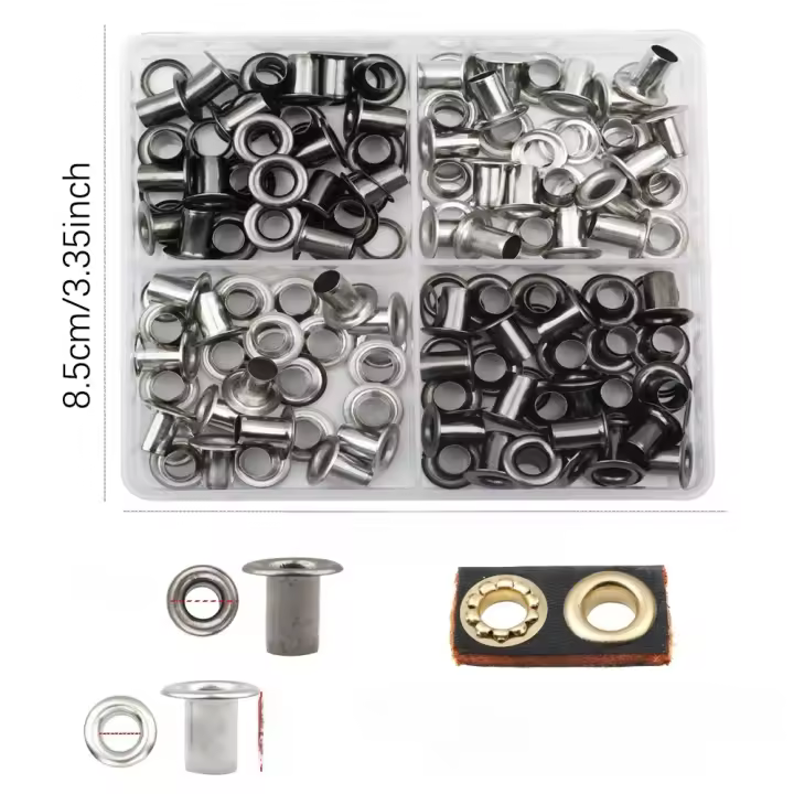 Aguja De Perforación Para Papel Y Tela Con 200 Conjuntos De Ojales De Cobre Y Palancas De Presión Manual 3mm/5mm/6mm Para Scrapbooking - 1