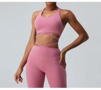 Conjunto de Yoga Sin Costuras de Alta Elasticidad para Mujeres 2pcs Pantalones de Yoga de Cintura Alta Traje de Gimnasio Fitness Ropa de Entrenamiento para Niñas - details 16