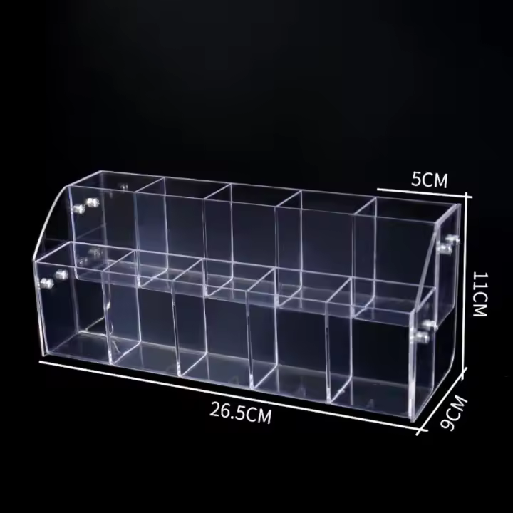 Soporte para bolígrafo de 2/3/4/5 capas, estante de exhibición de papelería transparente acrílico, bandeja para bolígrafo de gran capacidad, soporte para brochas de maquillaje - 1