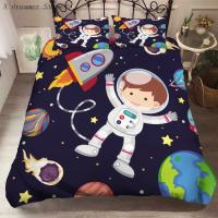 Juego de funda nórdica de dibujos animados para niños, ropa de cama con estampado de astronauta, tamaño King y Queen - details 0