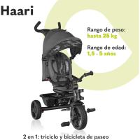 Haari Bicicleta 2 en 1 Menores hasta 25 kg 1,5-5 años Triciclo- Carrito Cesta espaciosa, Bolsa y portavasos Cinturones de 3 Puntos con Fundas Toldo Reposapiés Azul Oscuro - details 11