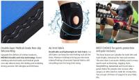 Rodillera con estabilizadores laterales y almohadillas de Gel para rótula, soporte de rodilla de compresión ajustable para el dolor de rodilla, desgarro de menisco, ACL - details 3