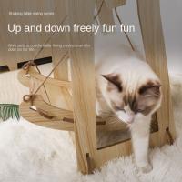 Hamaca con columpio para gatos extraíble, hamacas de madera lavables de doble capa para cachorros, muebles colgantes divertidos para dormir para gatos, sala de estar - details 2