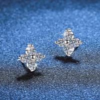 Pendientes de plata de ley de estilo único S joyería personal de trébol de cuatro hojas - details 5