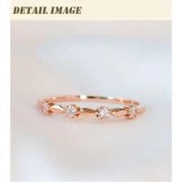 Anillo de eternidad de plata de ley con placa de oro rosa, alianza de boda con diamantes para mujer, accesorios de joyería de calidad de lujo para citas - details 0
