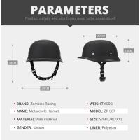 Casco de Motocicleta Estilo Alemán Medio Crucero Retro con Cara Abierta Certificado DOT S-XXL - details 1
