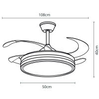Ventilador de techo Bel Atenas con motor de CC, aspas retráctiles, luz LED de 36W con memoria regulable en intensidad (luz nocturna) Bel Air Home A - details 2