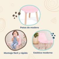 Juego de Sillas Infantiles Modernas de Siglo XX Estilo Rosa y Madera Natural Fácil de Ensamblar - details 4