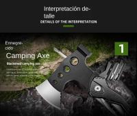 Kit Supervivencia 14 en 1 Acero Ultraduro - Hacha, Martillo, Plegable, Regalo Hombre/Padre para Camping y Emergencia - details 5