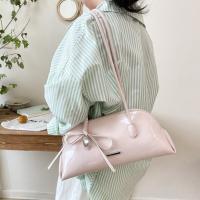 Nuevo bolso de hombro estilo coreano a cuadros, de piel sintética, con lazo dulce, estilo Boston, informal, de color sólido, bolso de mano para mujer, para regalo. - details 30