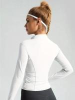 Ropa de yoga para mujer, abrigo deportivo de otoño e invierno para yoga, cuello alto, top de manga larga, entrenamiento de Pilates, ropa deportiva para correr - details 2