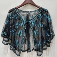 Bufanda de lentejuelas retro con cuentas de los años 20, camisón estilo Flapper vintage, sábana bordada de malla transparente, accesorios de fiesta Bolero - details 9