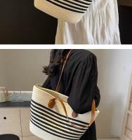 Bolso de estilo francés para mujer, gran capacidad, nuevo bolso versátil de hombro tejido de paja, bolso de mano para vacaciones en la playa - details 10
