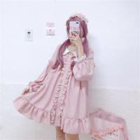 Lencería Lolita para mujer estilo Haruku japonés con volantes y mangas largas vestido de muñeca informal con cintura imperio talla - details 18