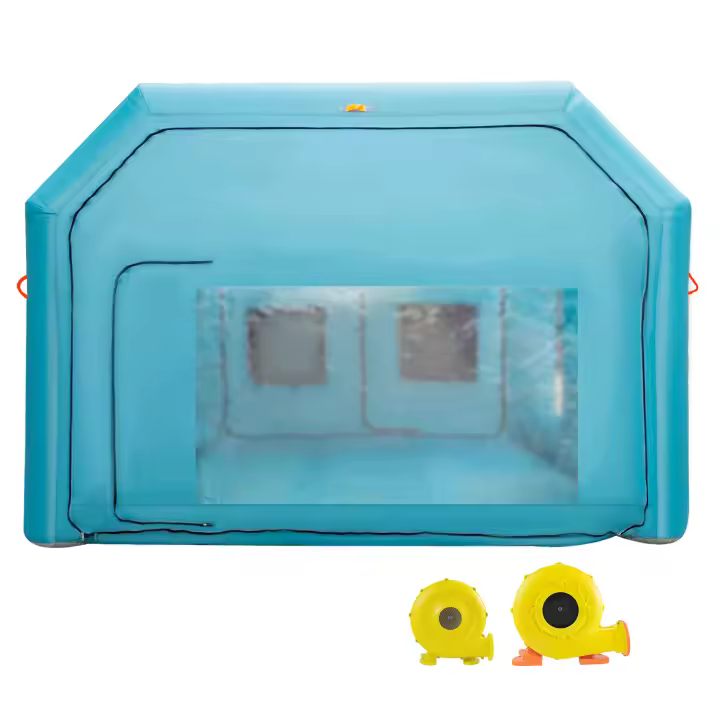 Cabina de pintura inflable SucceBuy de 28x15x10 pies: ¡revolucione sus proyectos de pintura de automóviles! Esta cabina de pintura inflable SucceBuy es un cambiador de juego para entusiastas y profesionales del automóvil. - 1