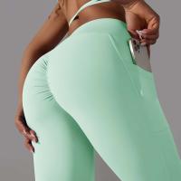 Leggings cruzados para mujer, pantalones de yoga con bolsillo, malla deportiva transpirable para correr y andar en bicicleta, leggings de entrenamiento de cintura alta - details 30