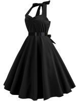 Women big swing casual party 50s 60s halter vintage dresses - details 7