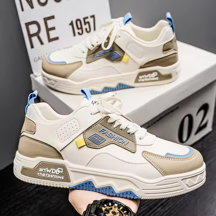 Zapatillas Blancas Transpirables para Hombres Verano 2025 Zapatillas de Plataforma de Moda Trendy para Todo Uso Casual - 1