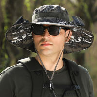Sombrero de pesca con ventilador Solar de ala ancha para hombre, gorro de pesca de secado rápido, recargable, silencioso, de viento grande, para verano, playa, viaje, vacaciones - details 1