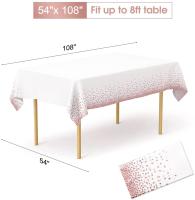 Mantel desechable Extra grueso para fiesta, cubierta de mesa Rectangular de plástico PEVA, vajilla para boda, fiesta de cumpleaños y evento - details 3