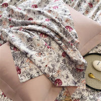 Svetanya Juego de Ropa de Cama con Diseño Floral Pastoral en Amarillo y Morado Tamaño Queen y King Algodón Egipcio Ajustable - details 1