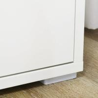 Taburete de Almacenamiento de Armario de Sala con 3 Puertas Estante Ajustable para Cocina Blanco - details 17