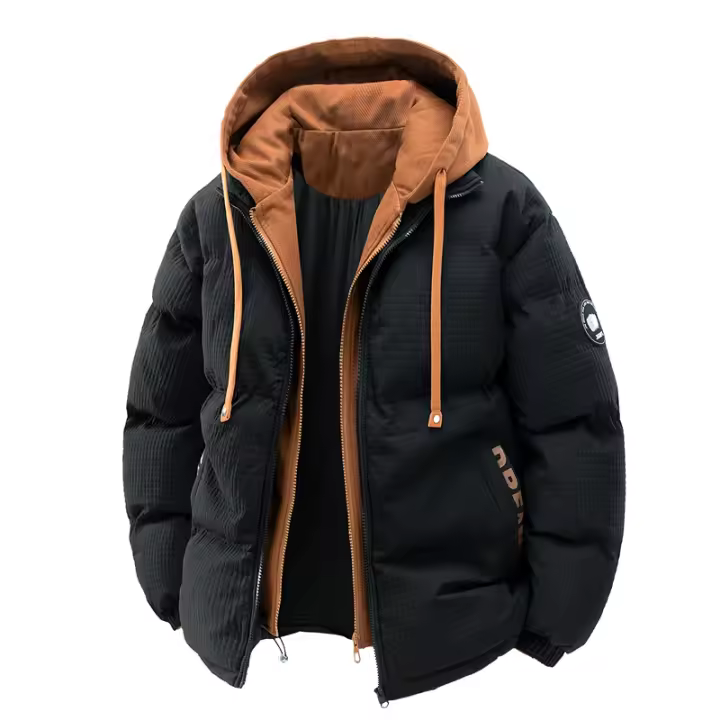 Chaqueta de Invierno para Hombre, con Capucha, Informal, Cortavientos, Gruesa, Estilo Parka, Holgada, Sencilla, Cómoda y Abrigada - 1