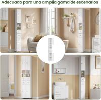 Mueble de Baño Estrecho Armario WC con Estantes Ajustables Mueble de Baño auxiliar de 2 Cajones y 2 Estantes Blanco 20x20x180 cm - details 8