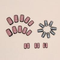 24Pcs/Box Uñas Postizas Francés Arco Iris Con Patrón De Corazón Blanco Uñas Postizas Largas Cuadradas Cubiertas De Plástico Para Manicura - details 10