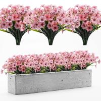 Ramo de flores artificiales de plástico para Decoración de mesa, flores falsas para jardín, porche, ventana, habitación del hogar, bricolaje - details 1