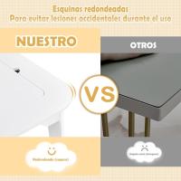Sillas Infantiles Blancas Juego de Mesa y Silla para Sala de Juegos y Jardín de Infancia con Pizarra y Zona de Juguetes - details 3