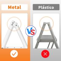Estante de Cocina Plegable de 4 Peldaños Fácil de Almacenar, Escalera Ancha de Aluminio con Estera Antideslizante, Carga Máxima 550lb, Adecuado para Todas las Escenas de la Vida - details 2