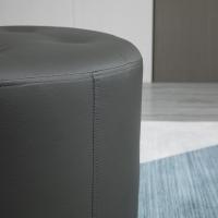 Otomano Giratorio Moderno de Estilo Tejido de Piel Sintética Rojo Ideal para Dormitorio Entrada Salón Tamaño Ø45,5x44,5 cm - details 16