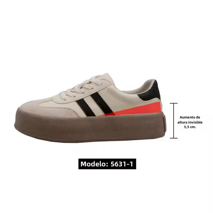 Nuevos zapatos deportivos y de ocio para tablero, zapatos blancos de suela gruesa para mujer que aumentan la altura interior - 1