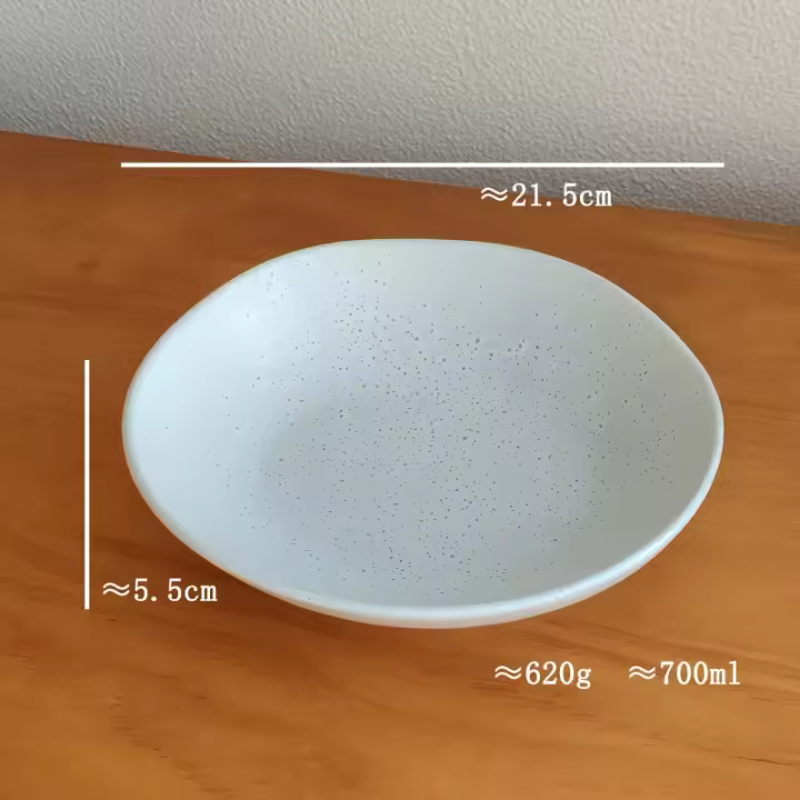 Tinta de salpicaduras irregulares plato de sopa de forma especial tazón grande ensaladera ins vajilla plato de frutas comida occidental cerámica estilo nórdico plato hondo - 1
