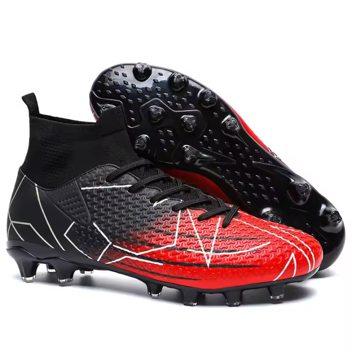 Botas de fútbol para hombre, zapatos de fútbol profesionales FG/TF, botines de tobillo alto para niños pequeños, zapatillas de fútbol para césped, zapatos de entrenamiento de fútbol sala - 1