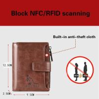 Cartera De Cuero Para Hombre Lujo Monedero Con Bolsillo Para Monedas Y Tarjetas RFID Cierre De Cremallera Regalo Para Hombres Bolsa De Dinero - details 4