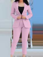Conjunto de Pantalón de Dos Piezas para Mujer Moda de Primavera-Otoño Viste a Juego de Cardigan Top Pencil Pants - details 1