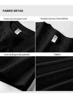 Camiseta de Algodón Groupy para Hombres Estilo Callejero Americano, Ajuste Suelto, Manga Corta, Cuello Redondo, Diseño Asimétrico, Moda Casual para Adolescentes y Adultos - details 5