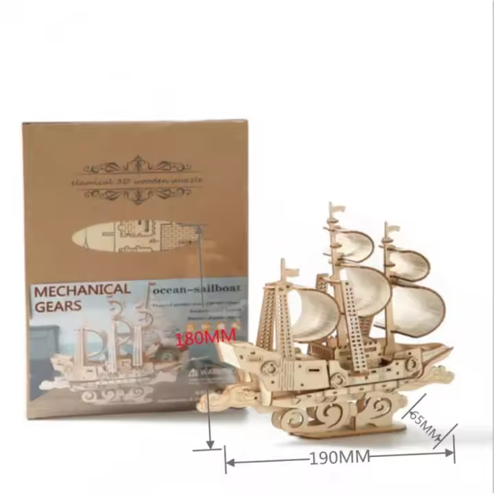 Juego de Bloques de Construcción de Coches de Madera 3D Modelos DIY Pintables para Tren, Barco, Camión, Motocicleta Perfecto para Niños, Adultos Coleccionables - 1